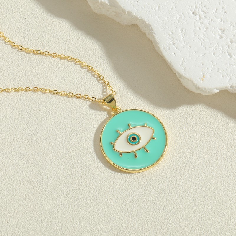 Style Vintage Style Simple Rond Le Cuivre Placage Plaqué Or 14k Pendentif display picture 8
