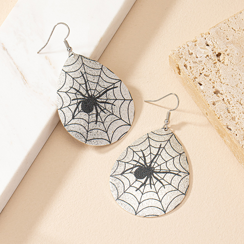 1 Pair Exaggerated Streetwear Spider Spider Web Plating Alloy Drop Earrings display picture 1