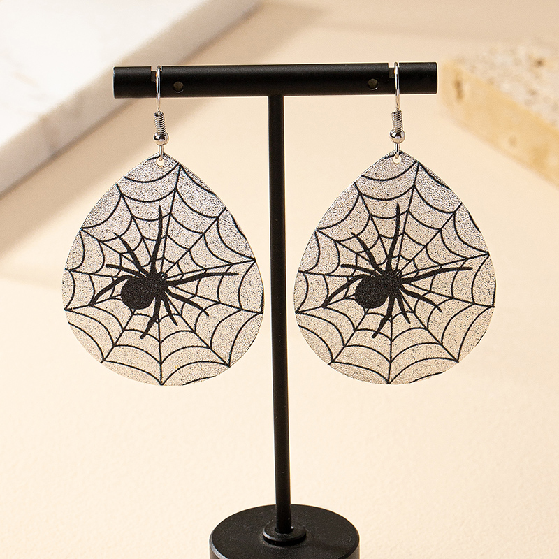 1 Pair Exaggerated Streetwear Spider Spider Web Plating Alloy Drop Earrings display picture 4