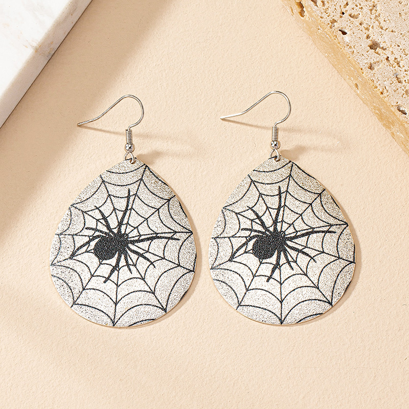 1 Pair Exaggerated Streetwear Spider Spider Web Plating Alloy Drop Earrings display picture 3