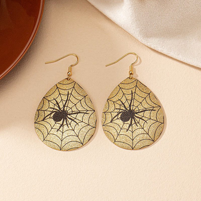 1 Pair Exaggerated Streetwear Spider Spider Web Plating Alloy Drop Earrings display picture 8