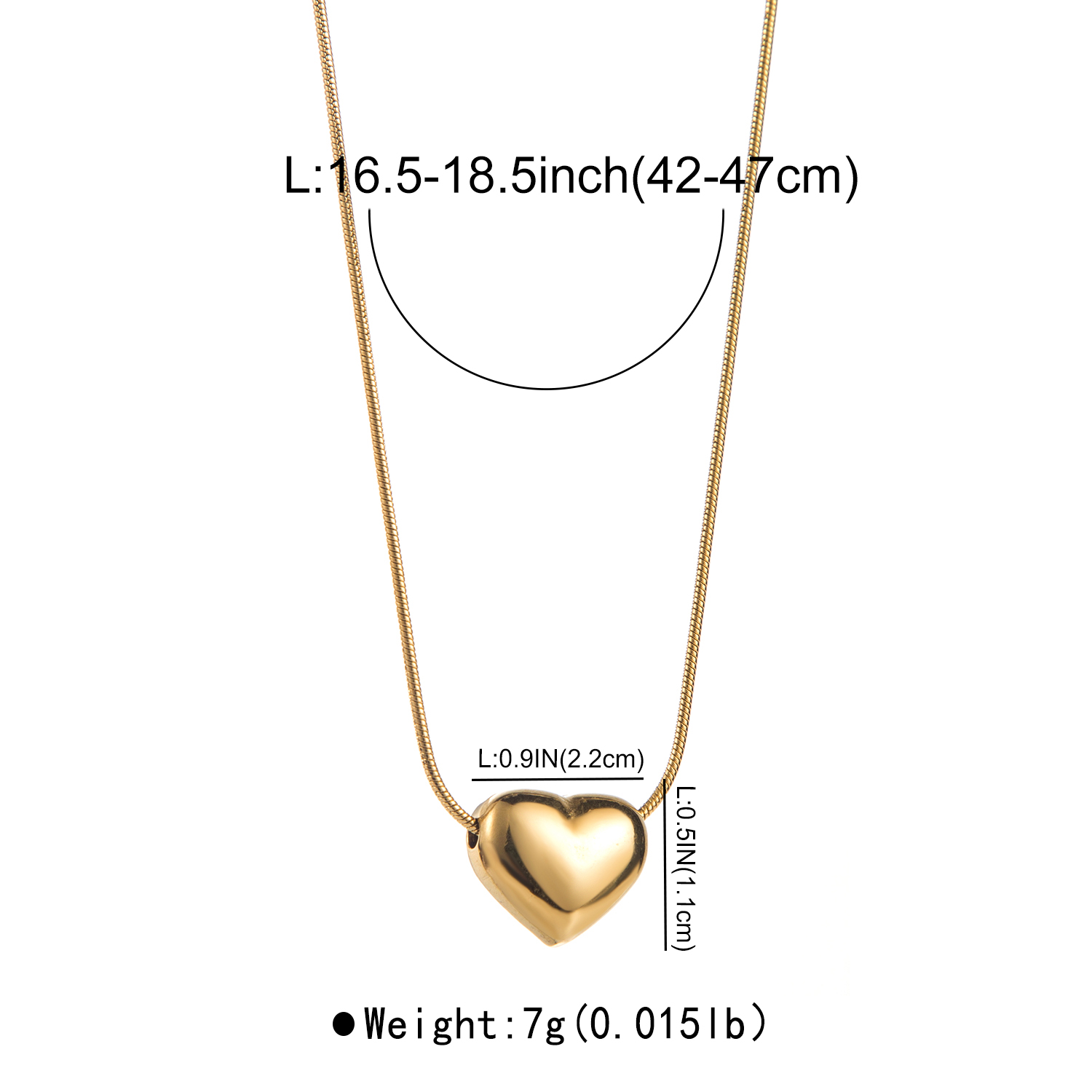 Stainless Steel Casual Simple Style Heart Shape Pendant Necklace display picture 1