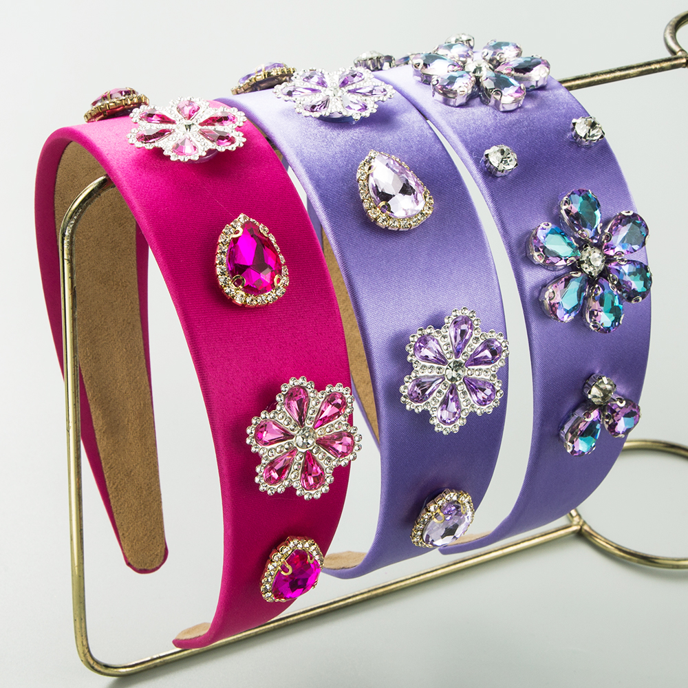 Women's Elegant Baroque Style Classic Style Flower Cloth Inlay Acrylic Hair Band display picture 2