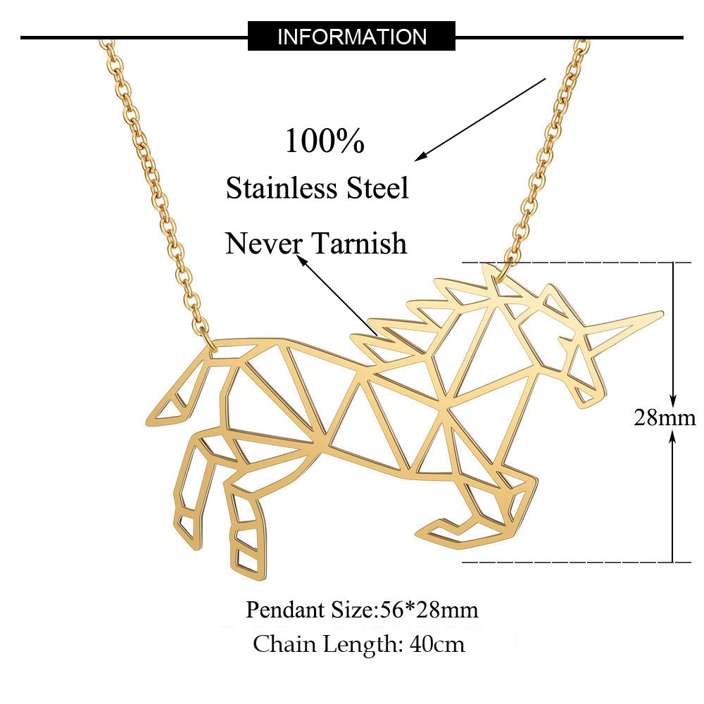Vintage Style Horse Stainless Steel Polishing Plating 18k Gold Plated Pendant Necklace display picture 1