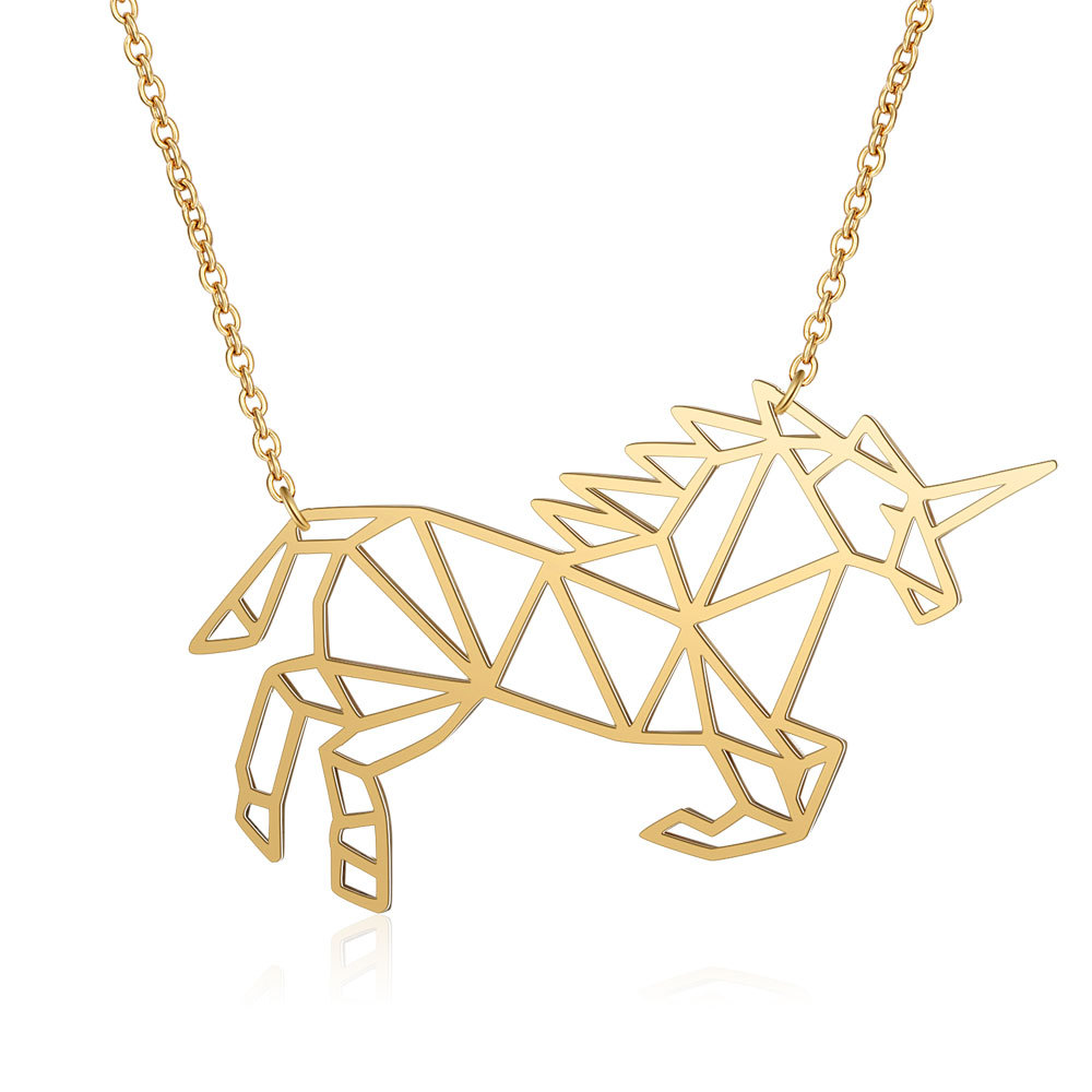 Vintage Style Horse Stainless Steel Polishing Plating 18k Gold Plated Pendant Necklace display picture 6