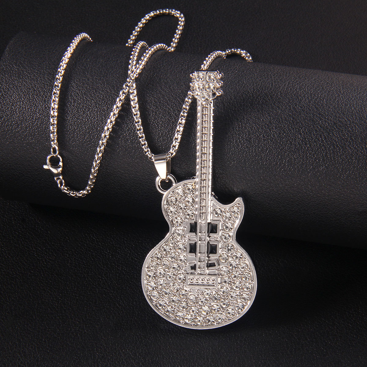 Hip-Hop Guitar 201 Stainless Steel Zinc Alloy Unisex Sweater Chain display picture 6