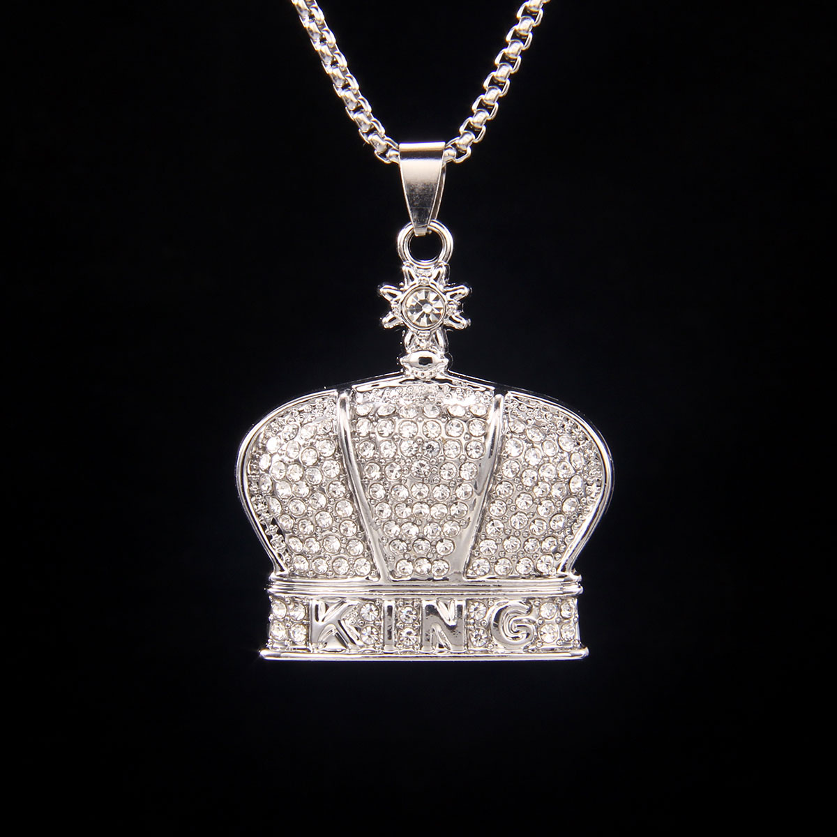 Commute Crown 201 Stainless Steel Zinc Alloy Rhinestones Unisex Necklace display picture 1