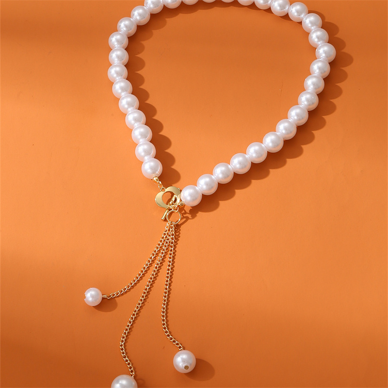 Elegant Sweet Round Heart Shape Artificial Pearl Toggle Beaded Women's Pendant Necklace display picture 5