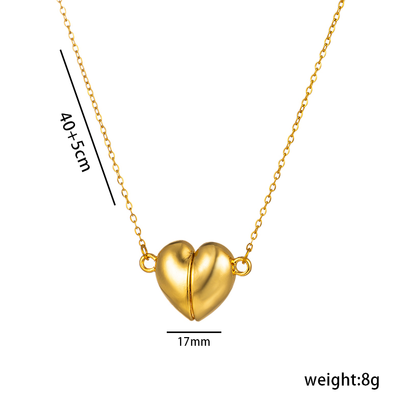 Simple Style Heart Shape Stainless Steel Plating 18k Gold Plated Pendant Necklace display picture 2