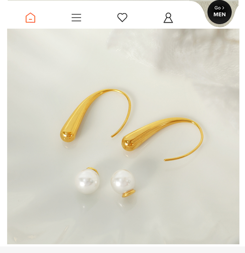 1 Pair Elegant Simple Style Commute Curve Plating Three-dimensional Inlay Titanium Steel Artificial Pearls 18k Gold Plated Ear Studs display picture 1