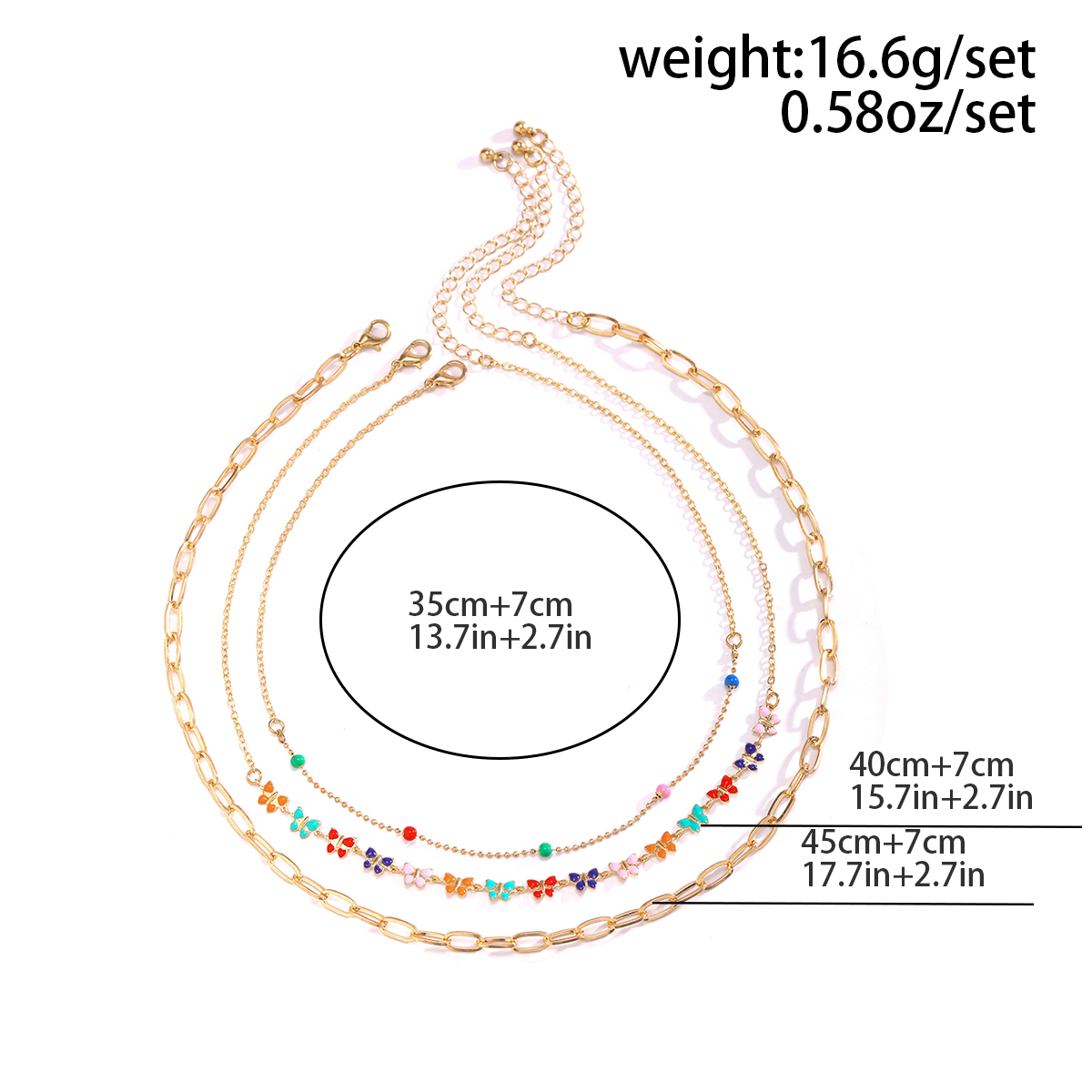 Wholesale Jewelry Retro Sweet Circle Butterfly Alloy Iron Copper Enamel Necklace display picture 1