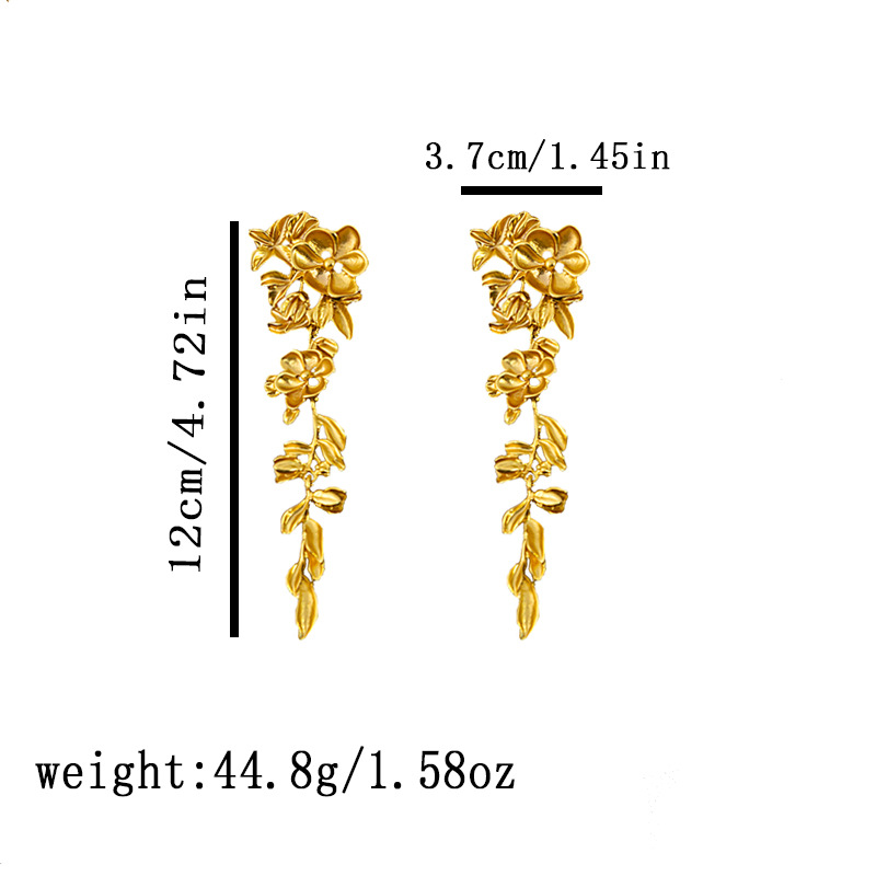 1 Pair Elegant Flower Alloy Drop Earrings display picture 5