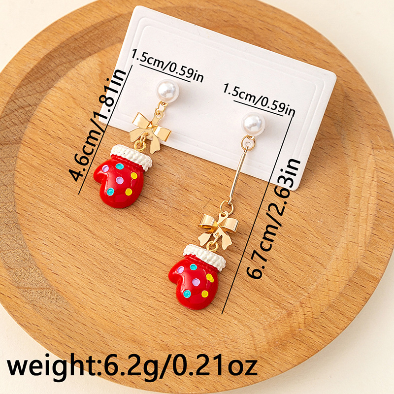 1 Pair Cartoon Style Cute Gloves Alloy Drop Earrings display picture 3