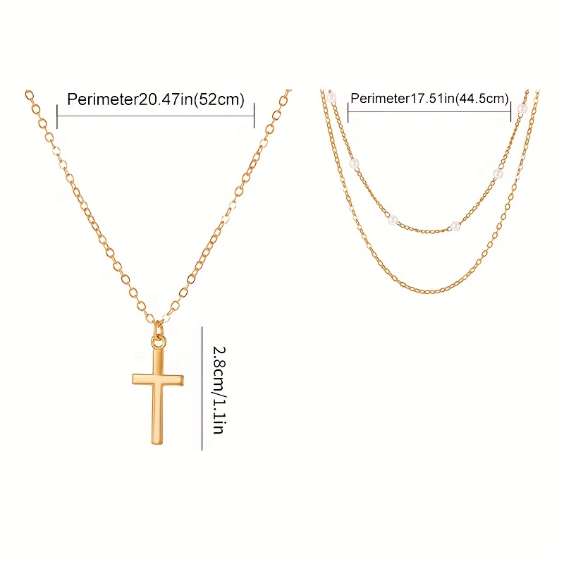 Simple Style Cross Alloy Plating Gold Plated Silver Plated Women's Necklace display picture 1