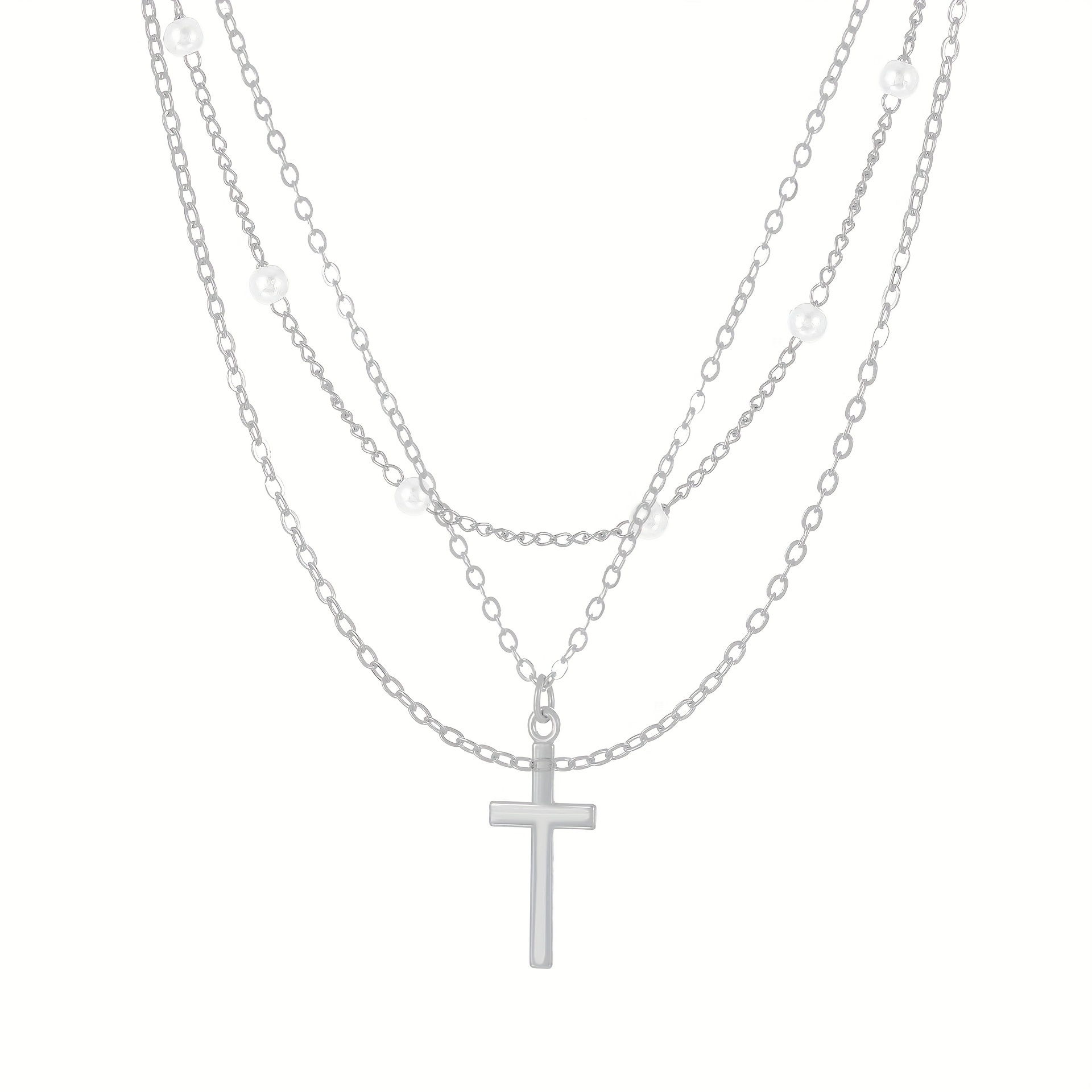 Simple Style Cross Alloy Plating Gold Plated Silver Plated Women's Necklace display picture 2
