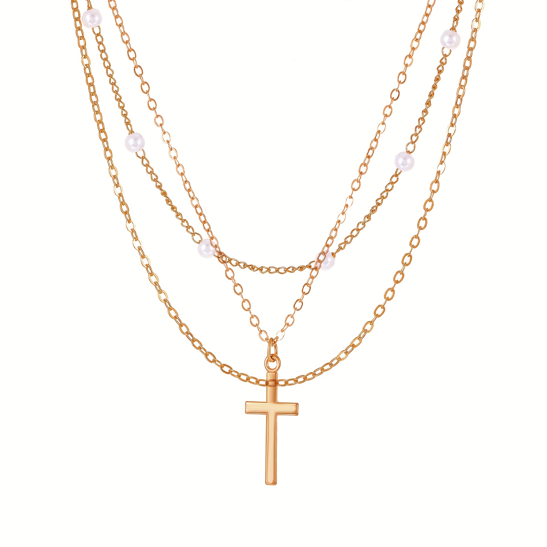 Simple Style Cross Alloy Plating Gold Plated Silver Plated Women's Necklace display picture 3