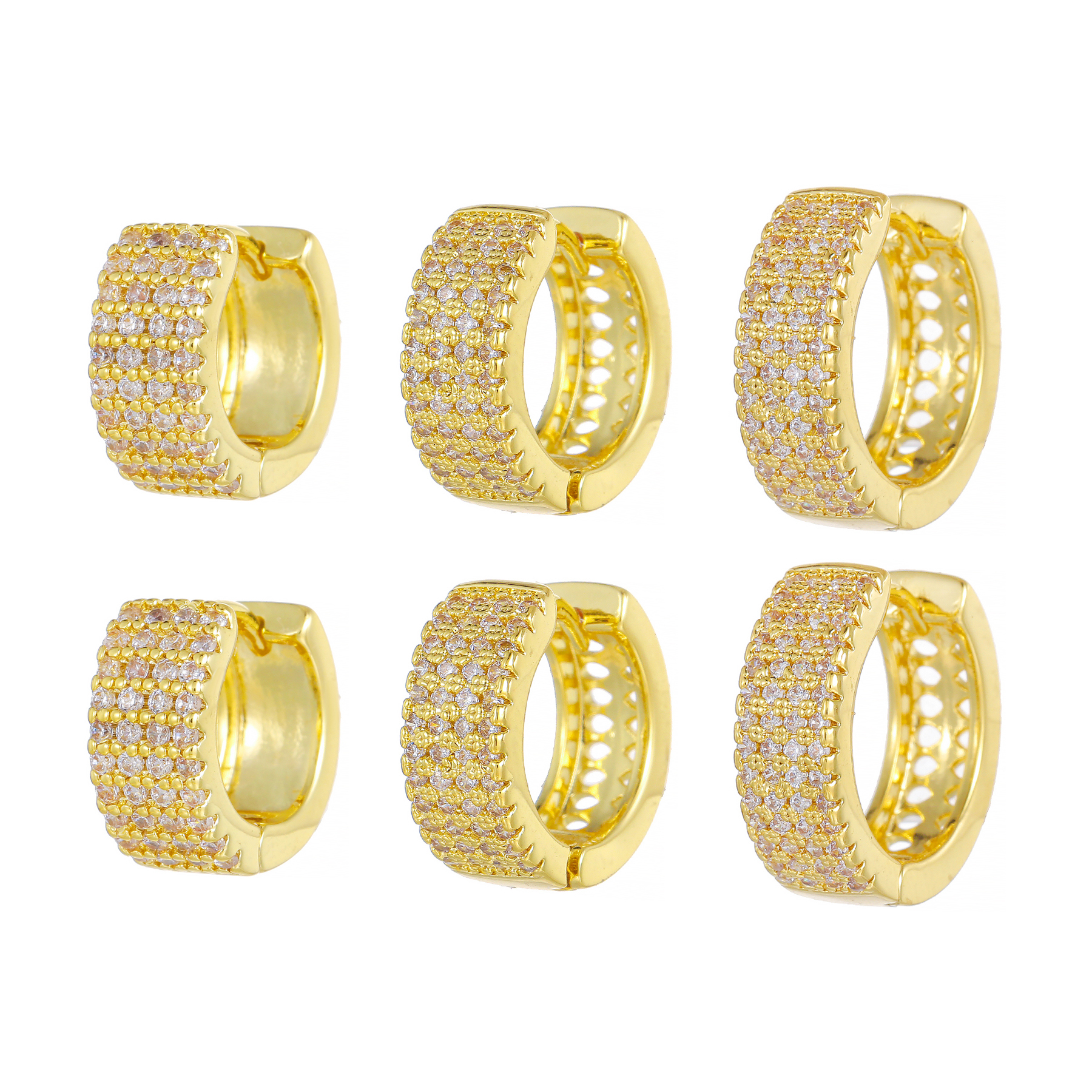 1 Piece Simple Style Round Plating Inlay Brass Zircon 18k Gold Plated Silver Plated Earrings display picture 5