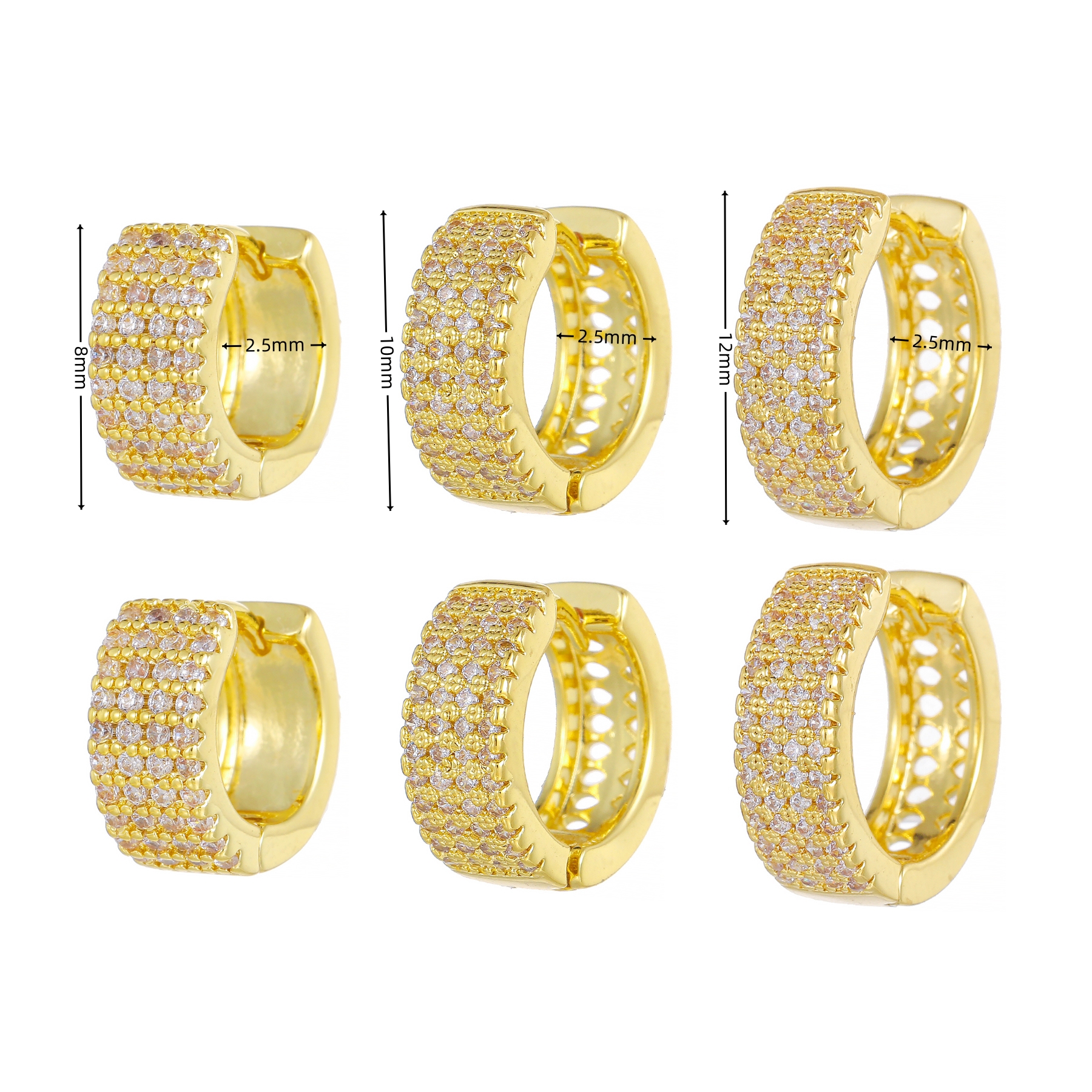 1 Piece Simple Style Round Plating Inlay Brass Zircon 18k Gold Plated Silver Plated Earrings display picture 6