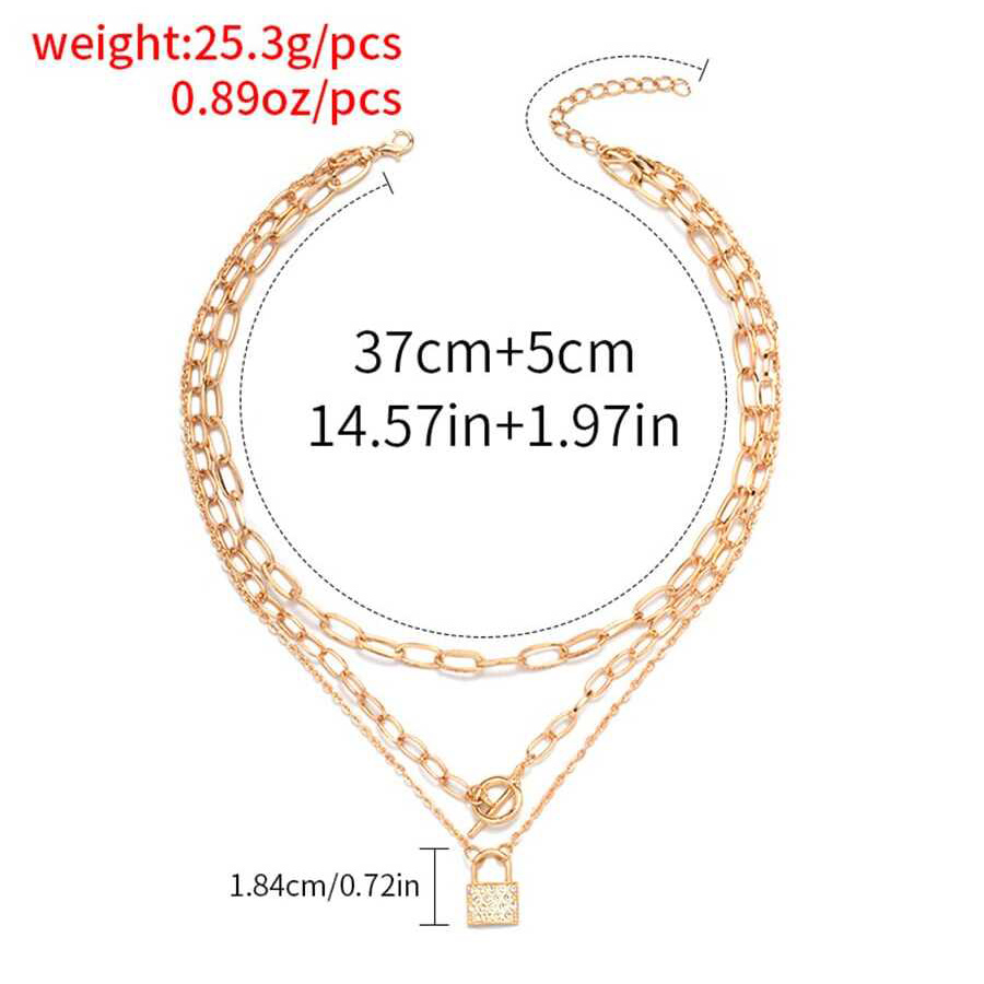 Dame Cadenas Alliage Toggle Placage Incruster Strass Plaqué Or Femmes Collier display picture 2