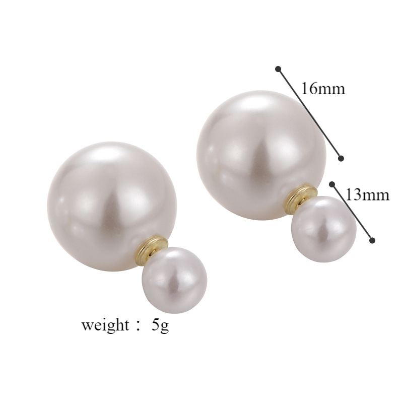 1 Pair Elegant Round Inlay Resin Artificial Pearls Ear Studs display picture 1