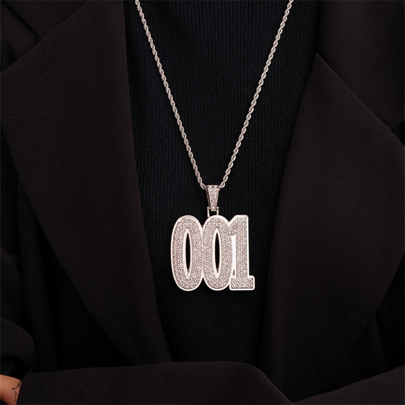 1 Piece Hip-hop Number Stainless Steel Plating Inlay Chain Jewelry Accessories display picture 1