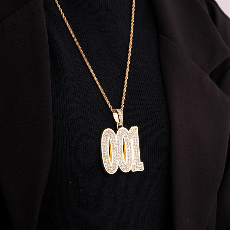1 Piece Hip-hop Number Stainless Steel Plating Inlay Chain Jewelry Accessories display picture 3