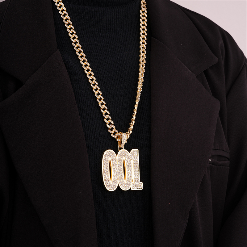 1 Piece Hip-hop Number Stainless Steel Plating Inlay Chain Jewelry Accessories display picture 2