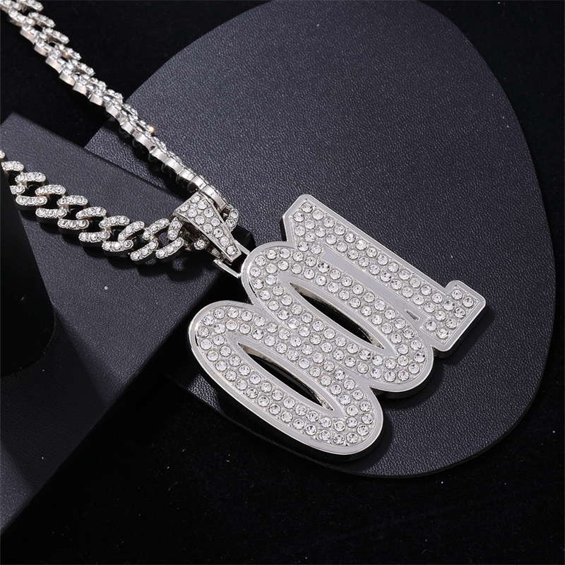 1 Piece Hip-hop Number Stainless Steel Plating Inlay Chain Jewelry Accessories display picture 4