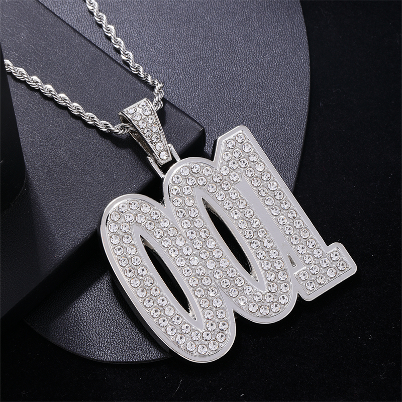 1 Piece Hip-hop Number Stainless Steel Plating Inlay Chain Jewelry Accessories display picture 9