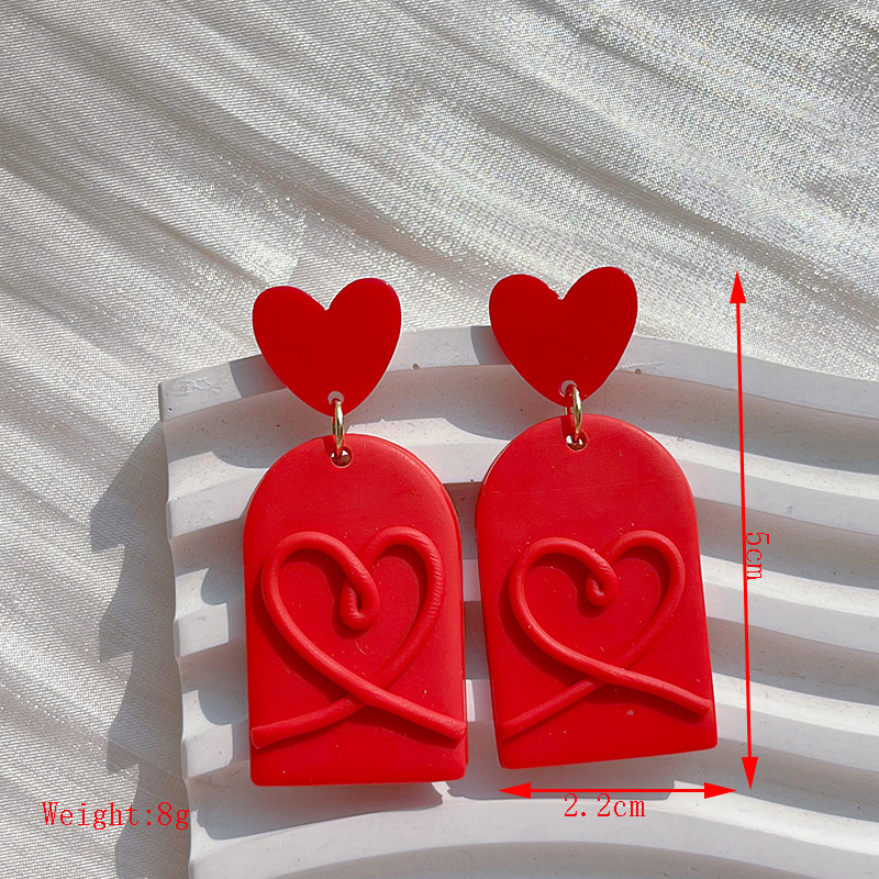 1 Pair Sweet U Shape Heart Shape Flower Plating Alloy Soft Clay 14k Gold Plated Drop Earrings display picture 4