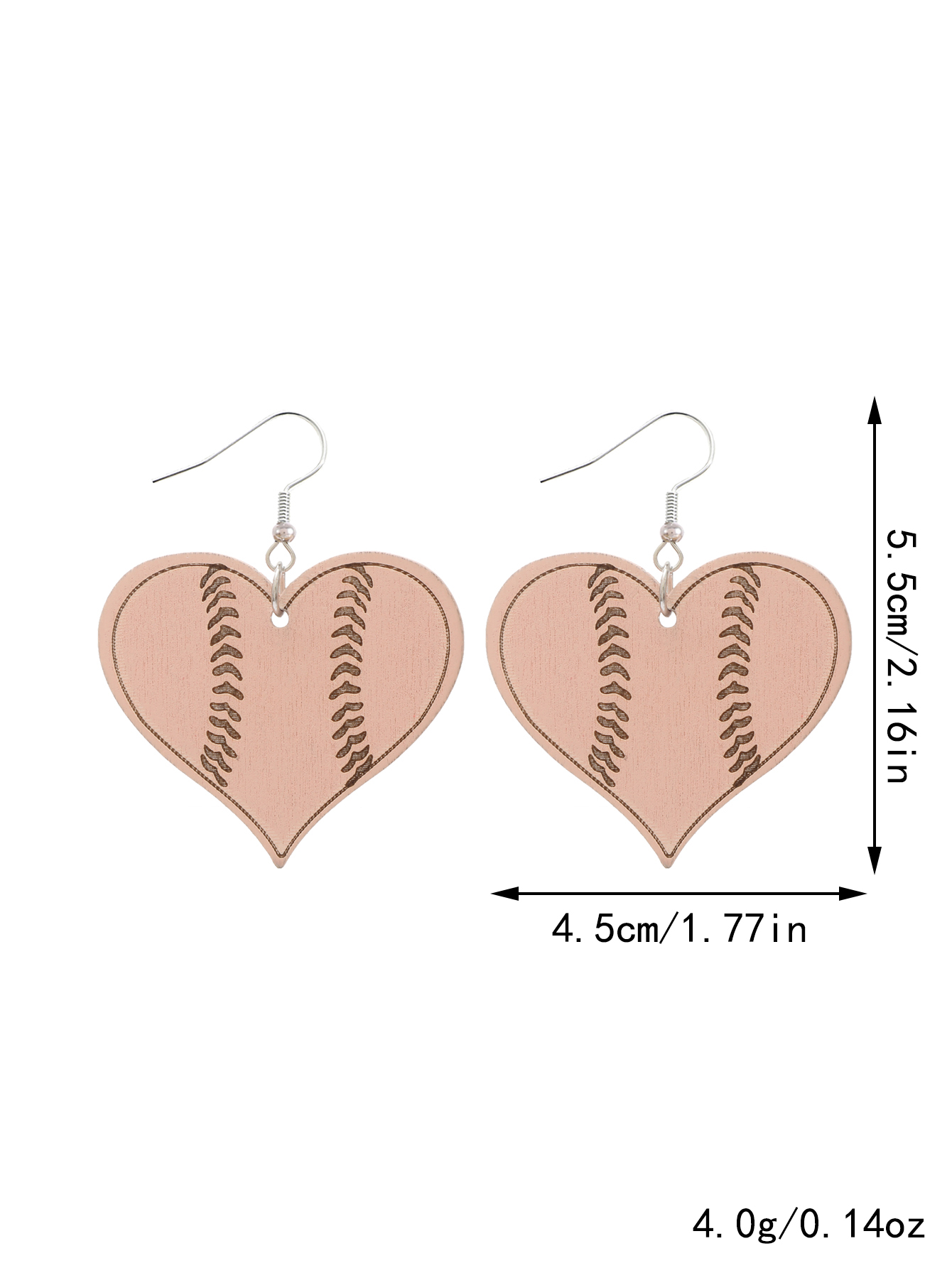 1 Pair Modern Style Simple Style Heart Shape Ball Leopard Wood Drop Earrings display picture 4