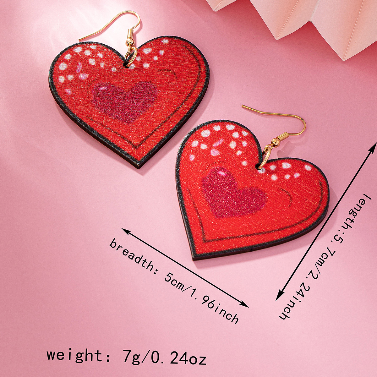 1 Pair Ethnic Style Animal Heart Shape Wood Drop Earrings display picture 13