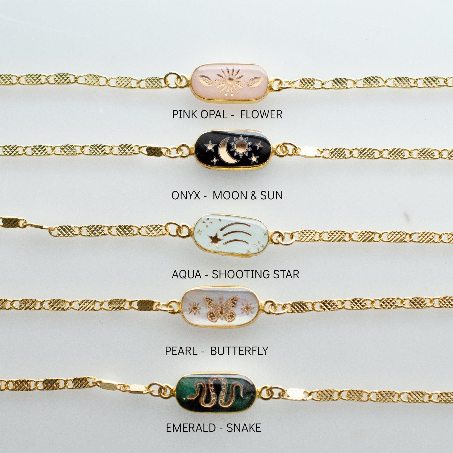 Cute Lady Sweet Moon Snake Butterfly Resin Plating Women's Bracelets display picture 3