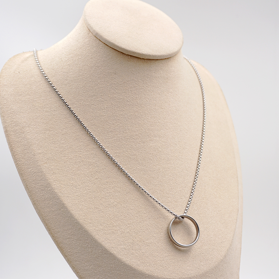Hip-hop Simple Style Circle Titanium Steel Necklace display picture 1