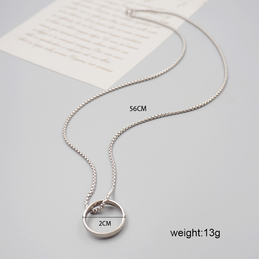 Hip-hop Simple Style Circle Titanium Steel Necklace display picture 5