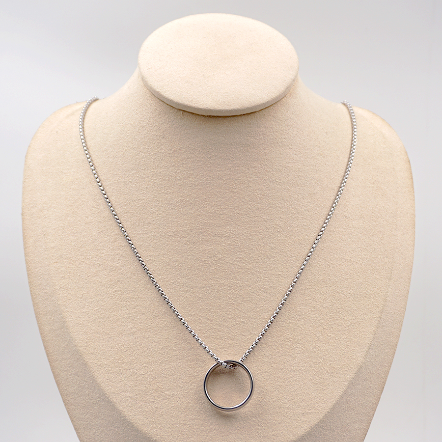 Hip-hop Simple Style Circle Titanium Steel Necklace display picture 2
