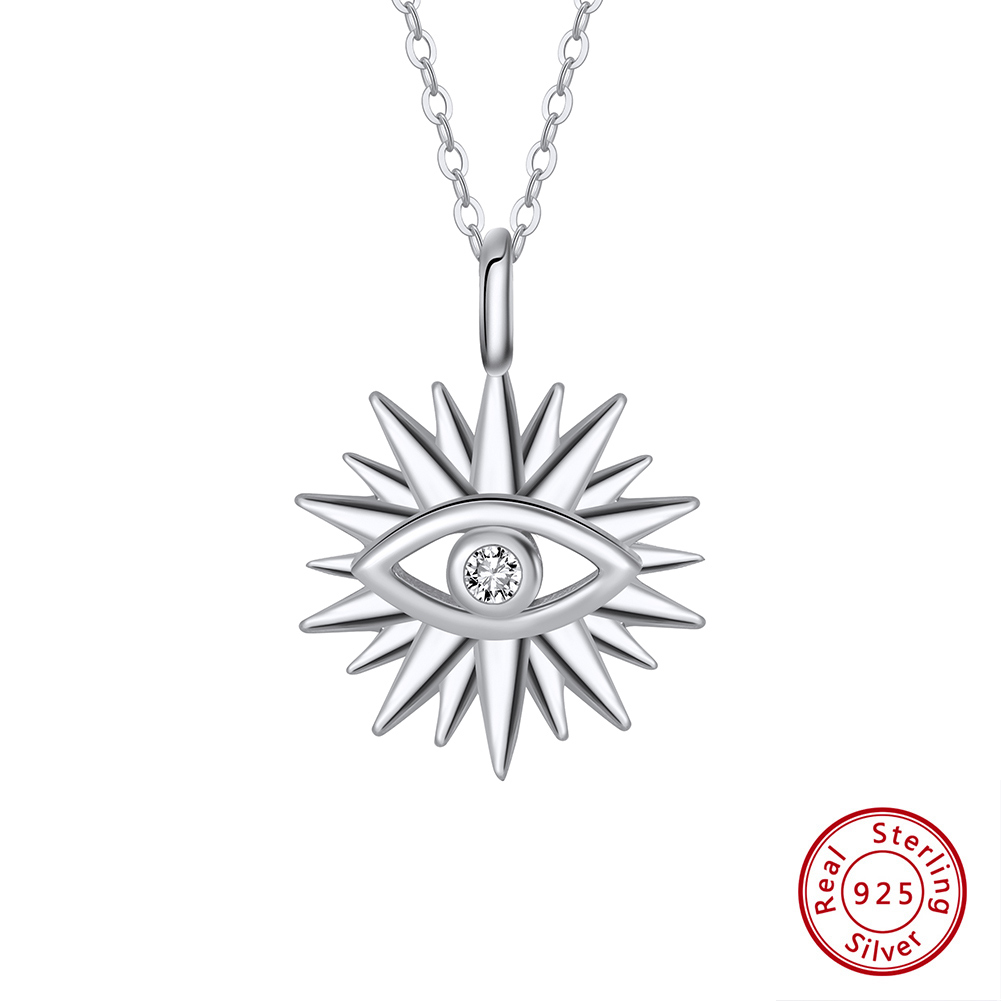 Simple Style Devil's Eye Sterling Silver Plating 14k Gold Plated Silver Plated Pendant Necklace display picture 1