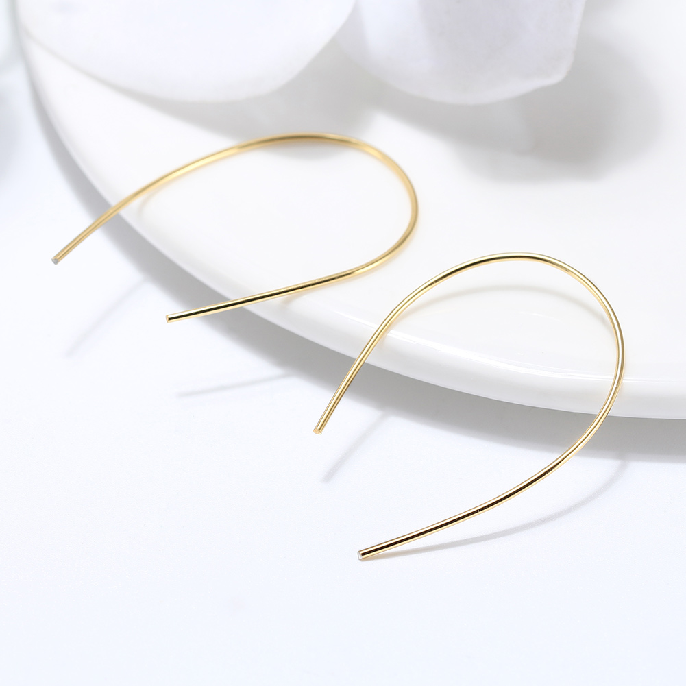 1 Pair Simple Style Geometric Plating Sterling Silver 14k Gold Plated White Gold Plated Earrings display picture 5
