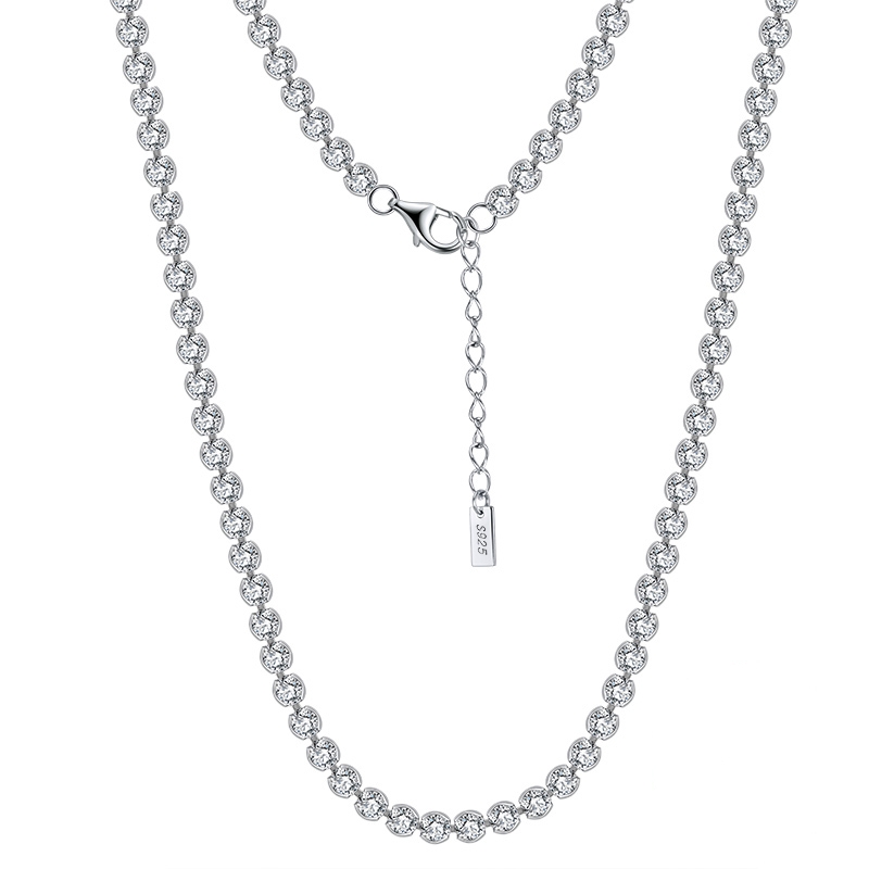 Einfacher Stil Geometrisch Sterling Silber Überzug Inlay Zirkon Halskette display picture 4