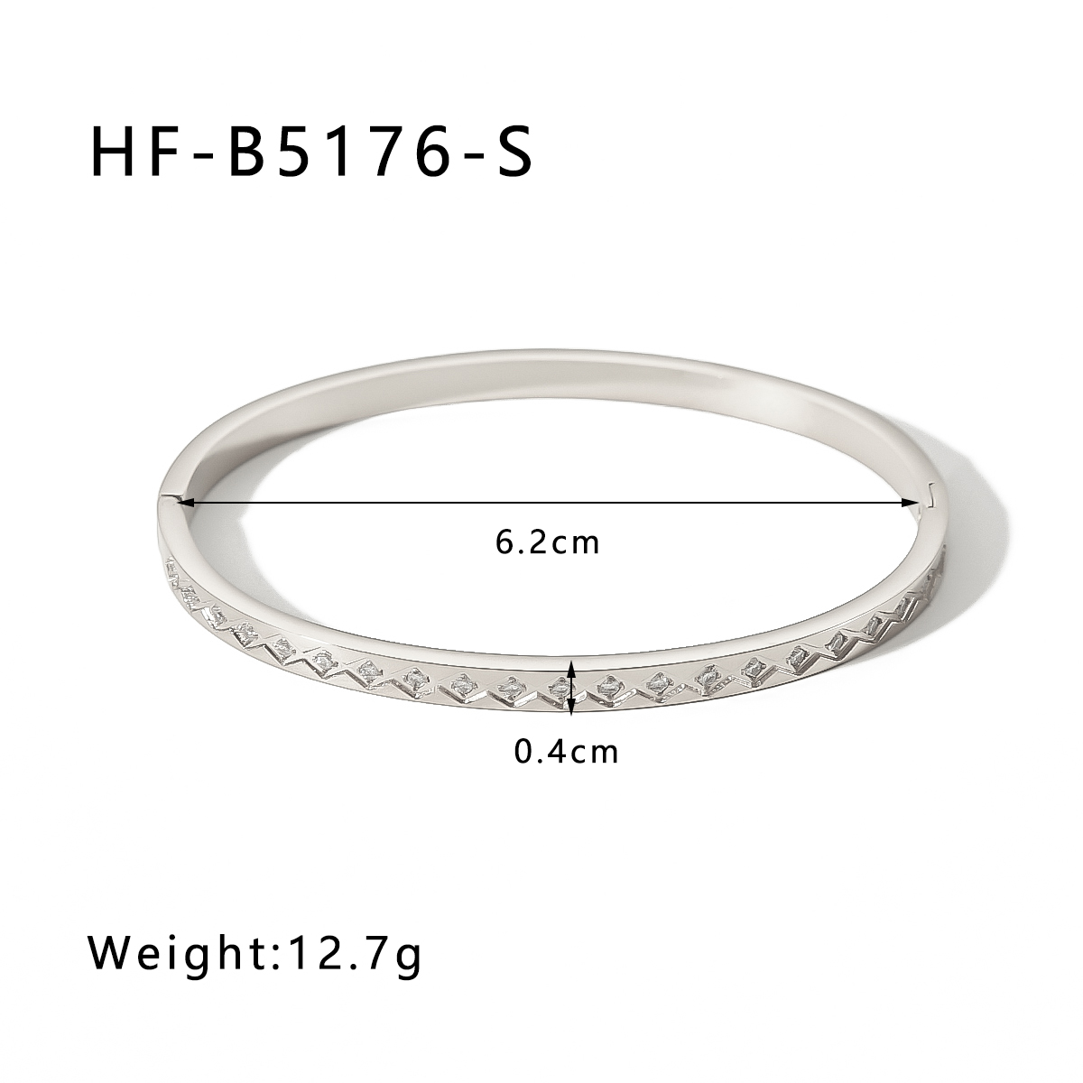 Simple Style Geometric 304 Stainless Steel Zircon Bangle In Bulk display picture 7