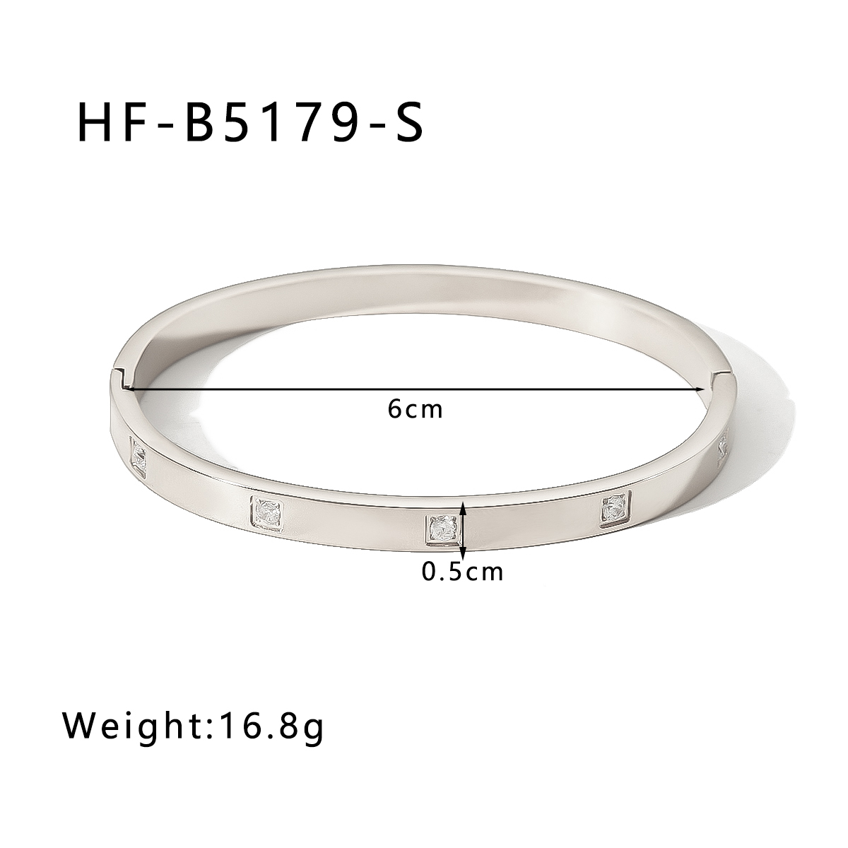 Simple Style Geometric 304 Stainless Steel Zircon Bangle In Bulk display picture 10