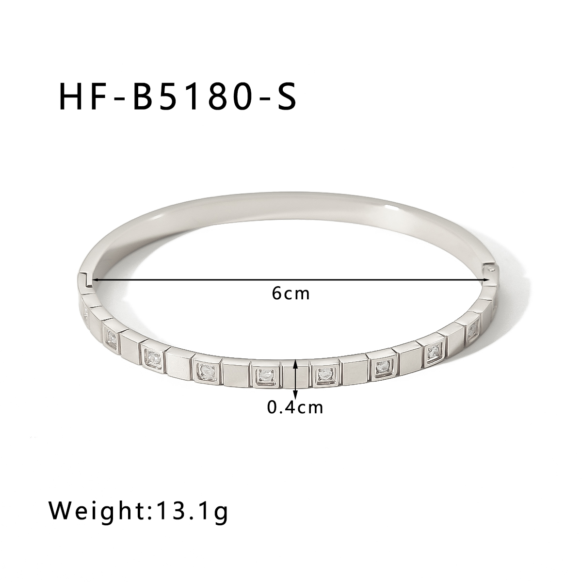 Simple Style Geometric 304 Stainless Steel Zircon Bangle In Bulk display picture 11