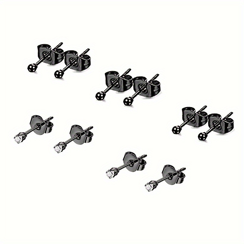 10 Pairs Simple Style Geometric Plating Inlay Stainless Steel Artificial Crystal Ear Studs display picture 3