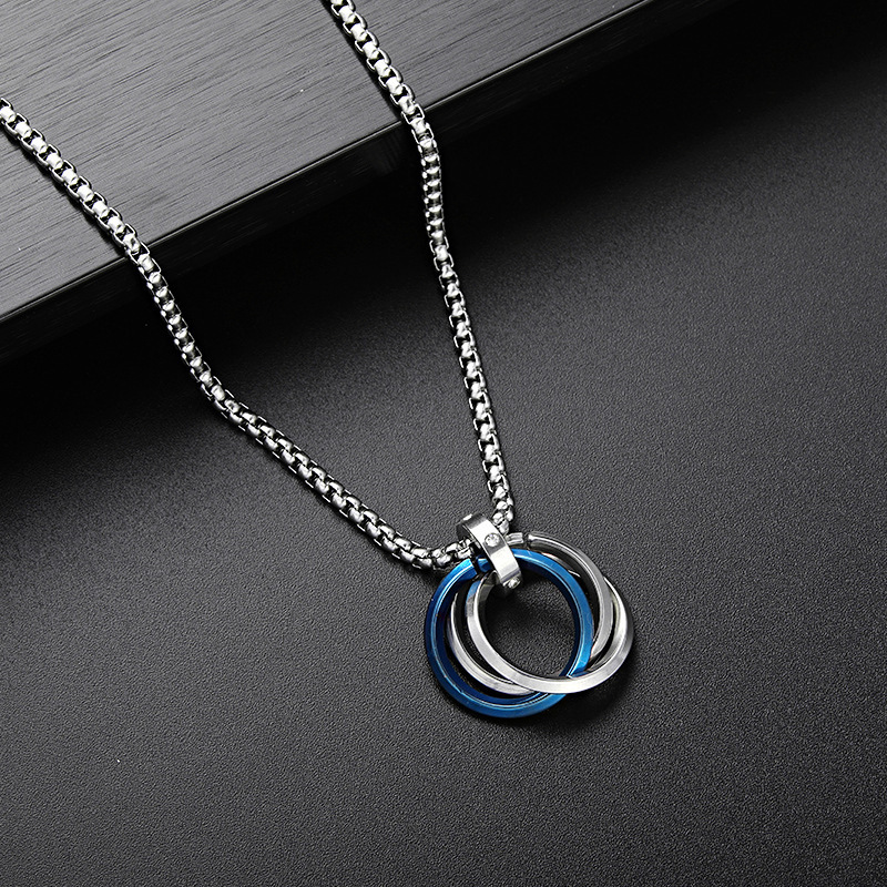 Acier Inoxydable Acier Au Titane Style Simple Rond Pendentif display picture 3