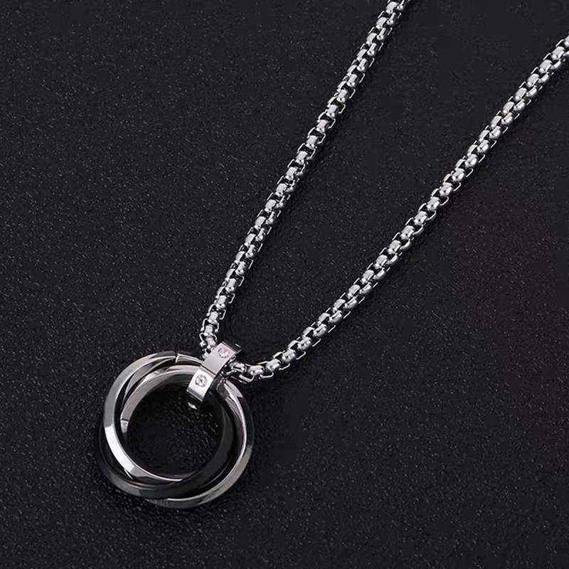 Stainless Steel Titanium Steel Simple Style Round Pendant Necklace display picture 1