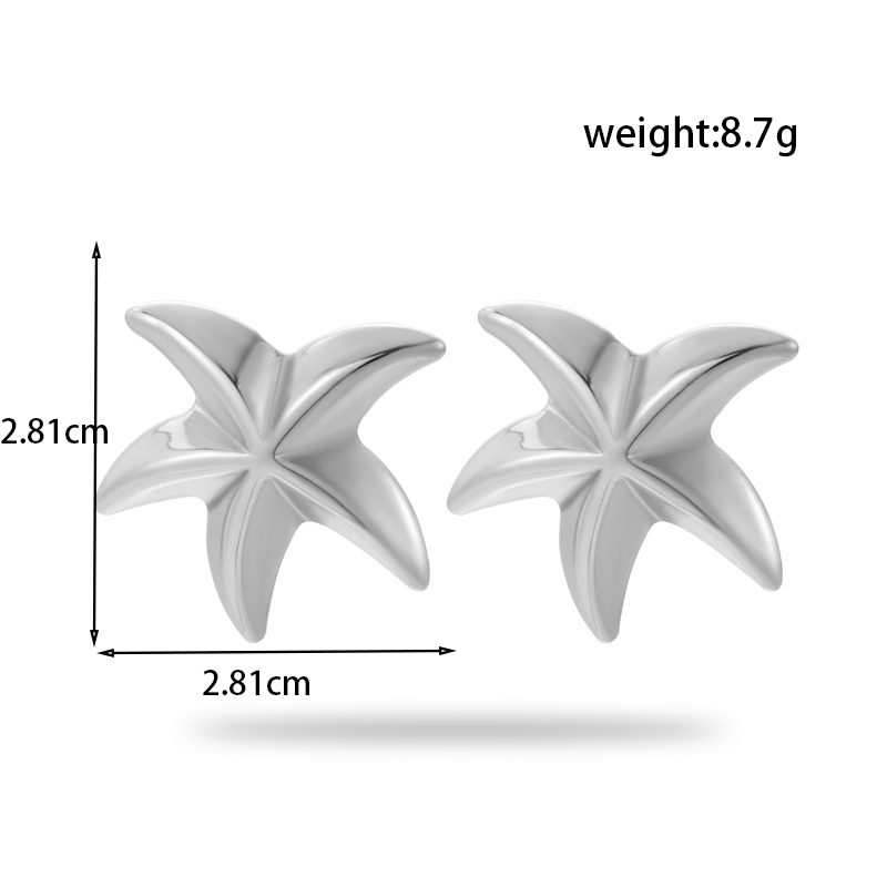 1 Pair Ig Style Simple Style Star Heart Shape Rectangle Stainless Steel Earrings display picture 4