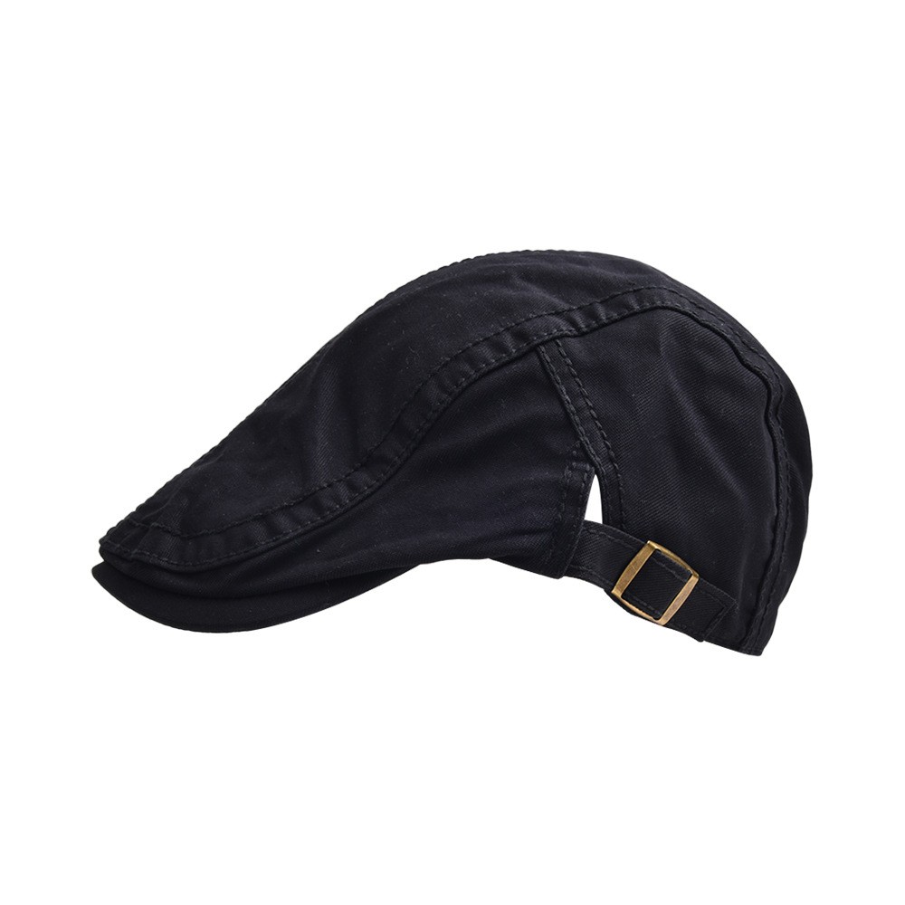 Men's British Style Solid Color Wide Eaves Beret Hat display picture 5