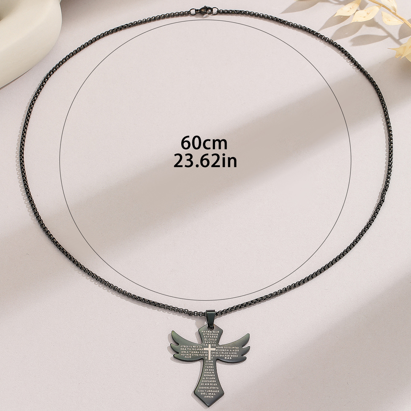 Casual Punk Cross Wings Stainless Steel Men's Pendant Necklace display picture 3