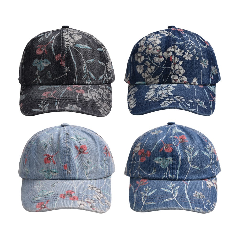 Unisex Hip-hop Vintage Style Roman Style Flower Printing Curved Eaves Baseball Cap display picture 1