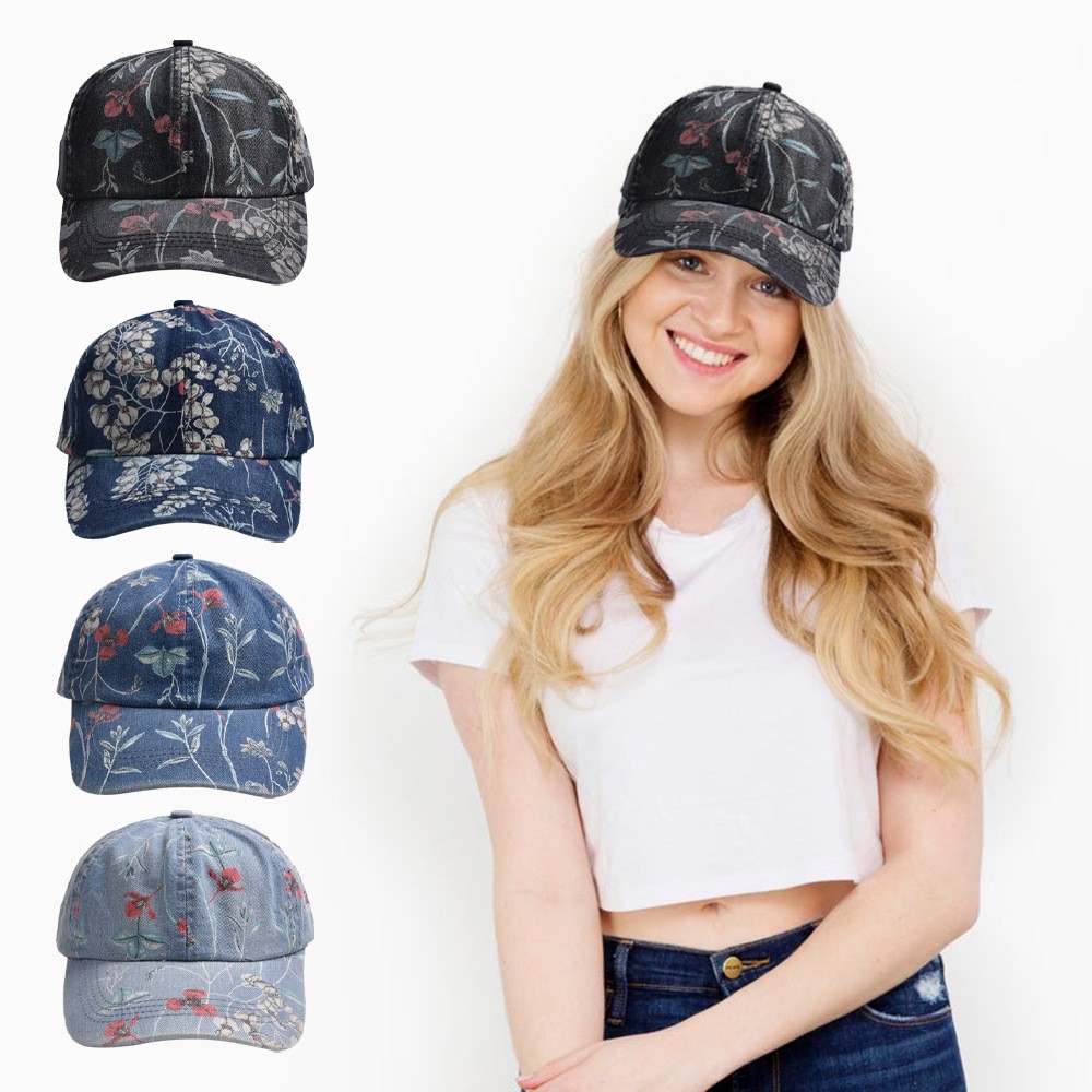 Unisex Hip-hop Vintage Style Roman Style Flower Printing Curved Eaves Baseball Cap display picture 2